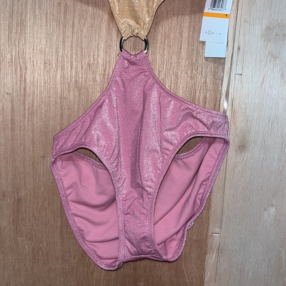 Salt + Cove Precious Metals Cut Out Monokini Swimsuit, Blush Pink Sz SMALL - Picture 6 of 12